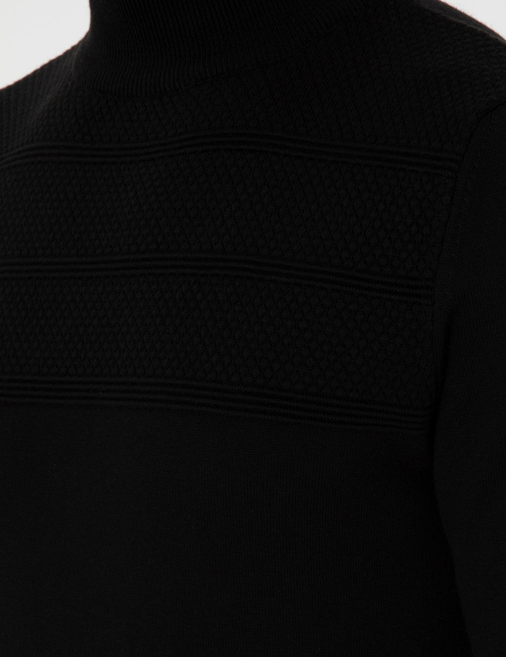 Siyah Slim Fit Yar_m Bal_k__ Yaka Triko Kazak - Pierre cardin фото 7