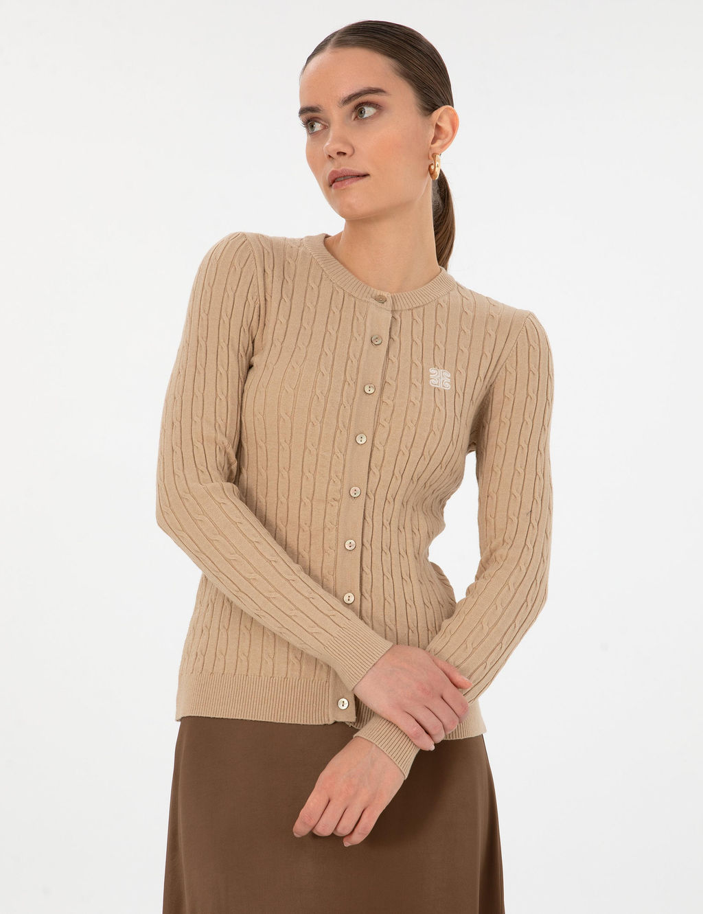 Bej Melanj Ex. Slim Fit Triko H_rka