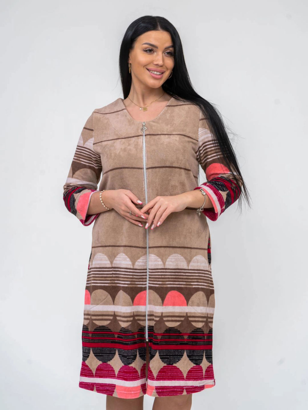 Халат женский, цвет бежевый