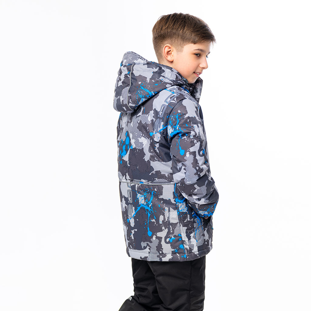 RODOS Куртка для мальчика зима М-195 КурткаВБ Серый/Голубой  фото 14