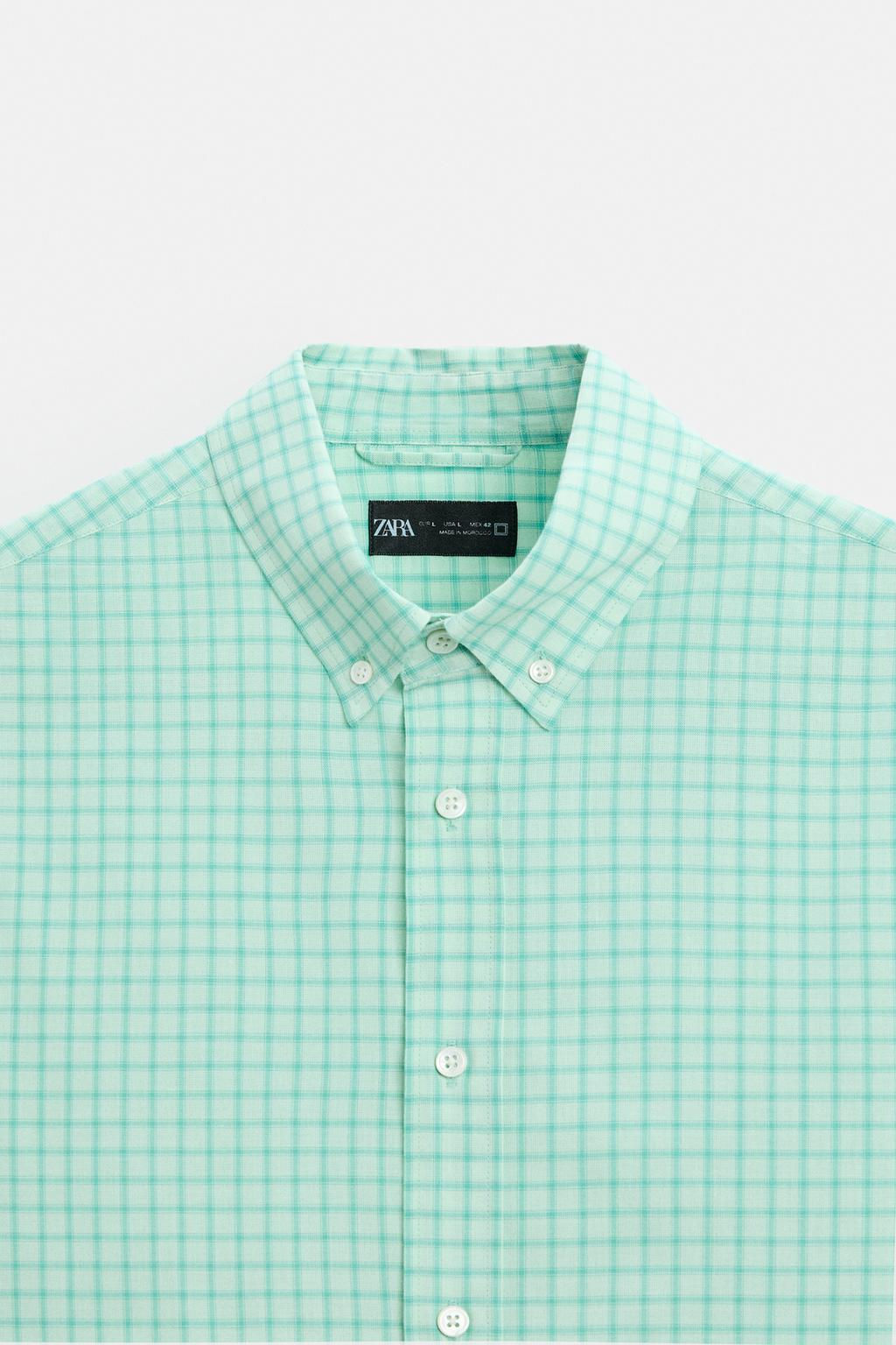 TEXTURED CHECK SHIRT - Zara фото 9