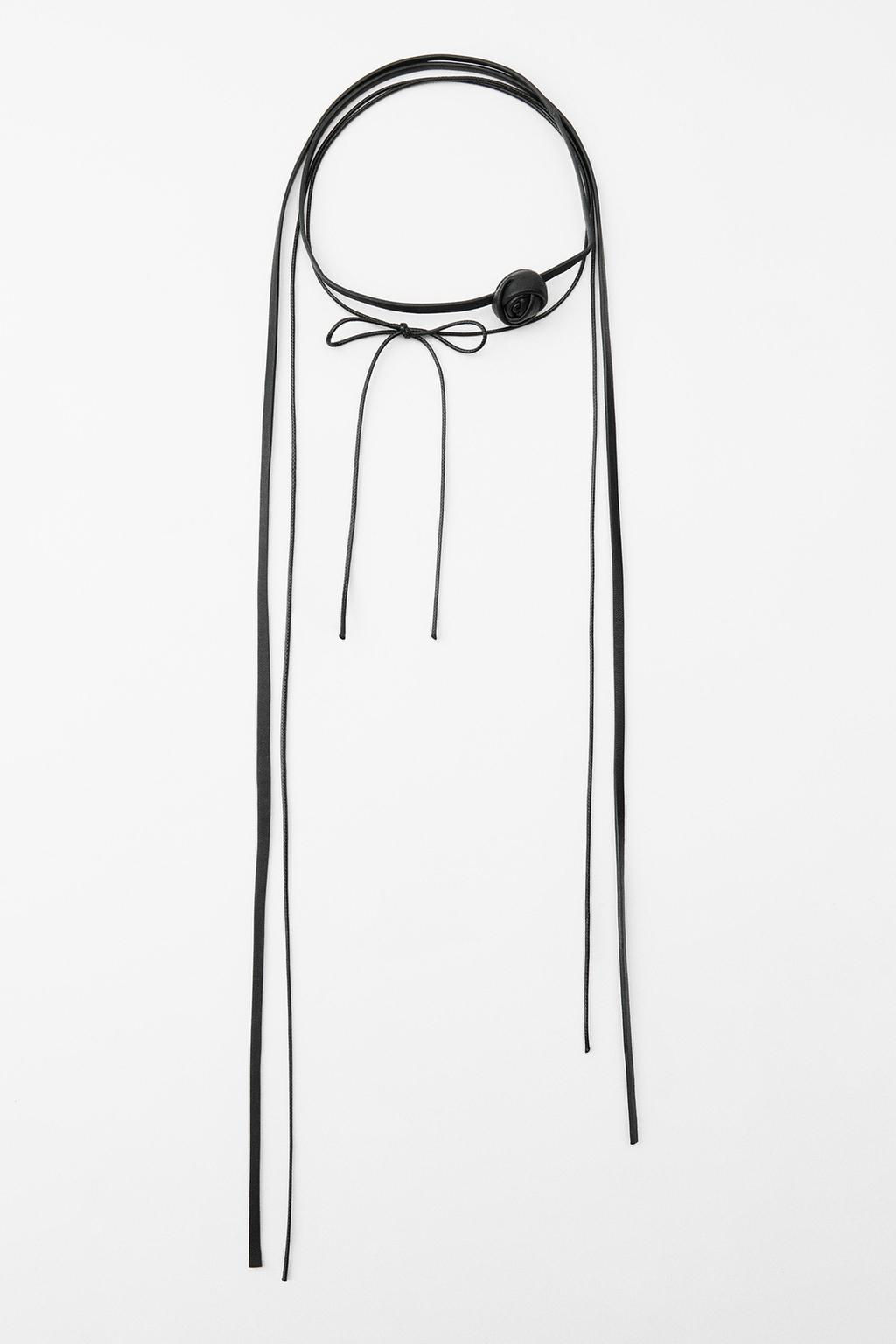 DOUBLE LEATHER FLOWER CHOKER - Zara фото 7