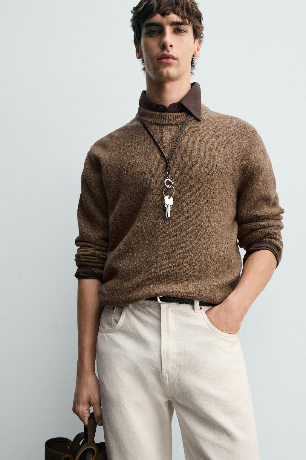 WOOL BLEND BUTTON-UP JUMPER - Zara фото 13