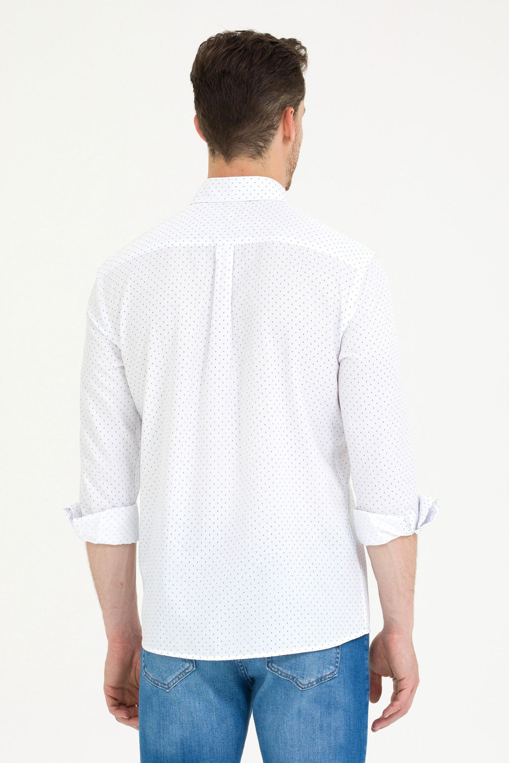 U. S. Polo Assn Мужская белая рубашка с принтом Saks - U.s. polo assn фото 5