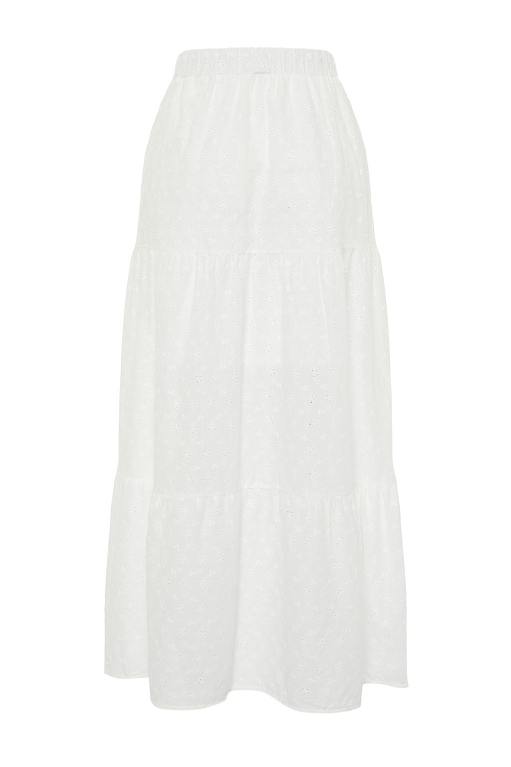 Ekru Brode Kumas Klos Maxi Boy Dokuma Etek TWOSS24ET00069 - Trendyolmilla фото 11