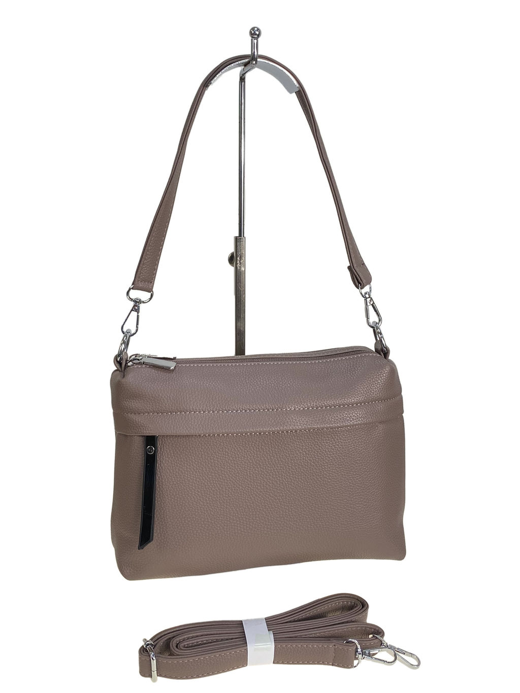 Женская сумка из искусственной кожи, цвет темная пудра