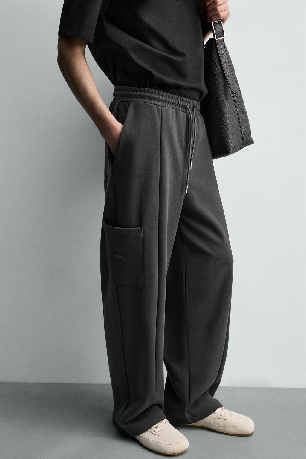 PANTAL?N JOGGER CARGO INTERLOCK / Gris medio - Zara фото 5