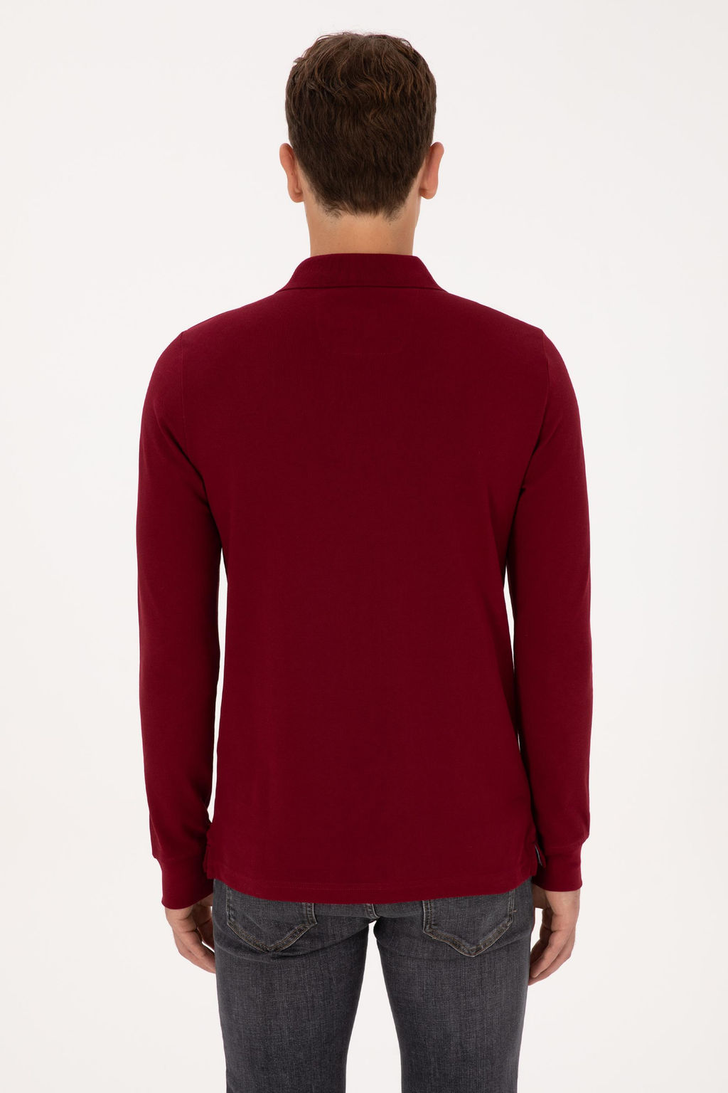 Erkek Bordo Basic Sweatshirt