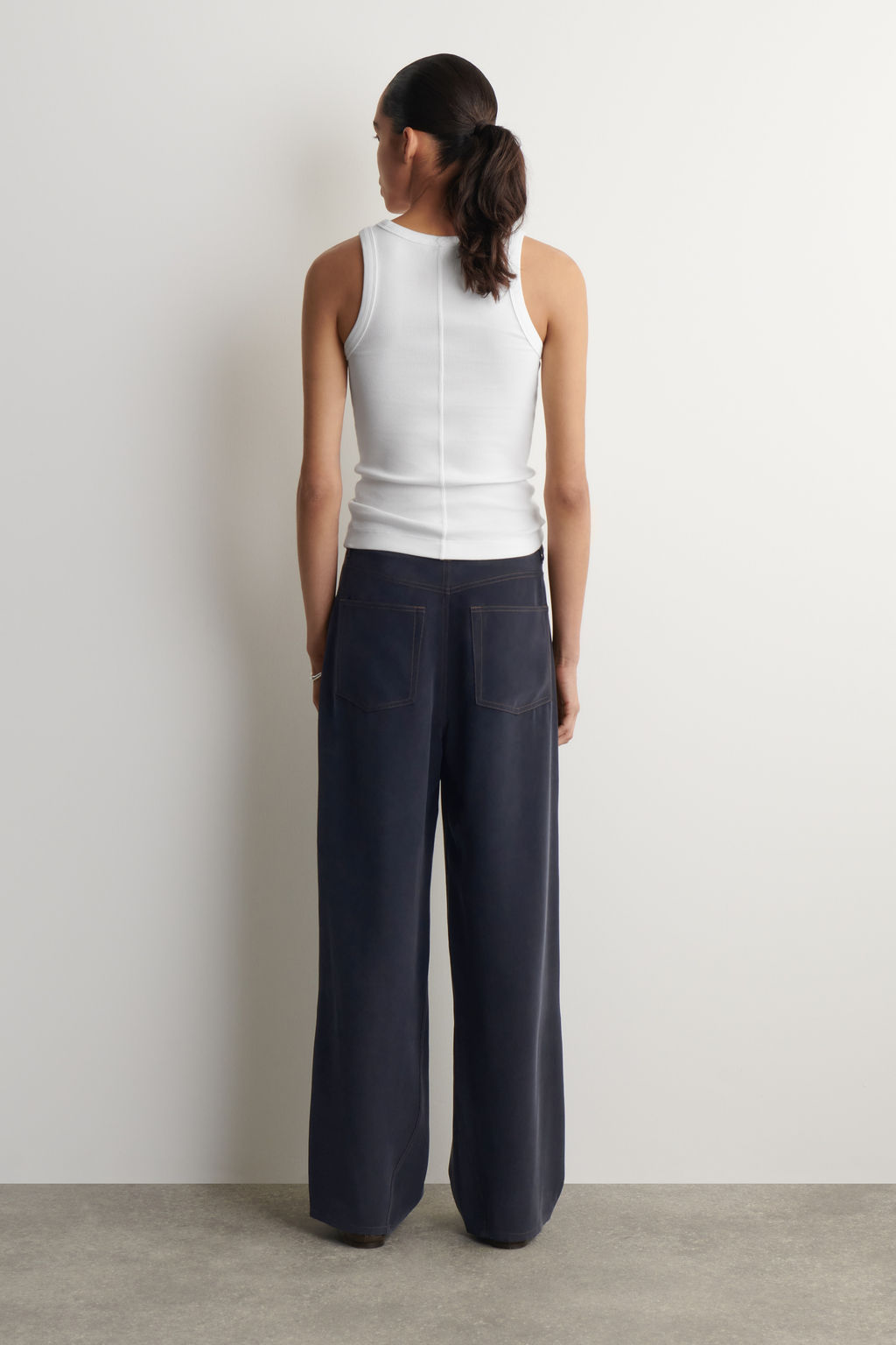 PANTAL?N DE SEDA EFECTO DENIM - H&m фото 5
