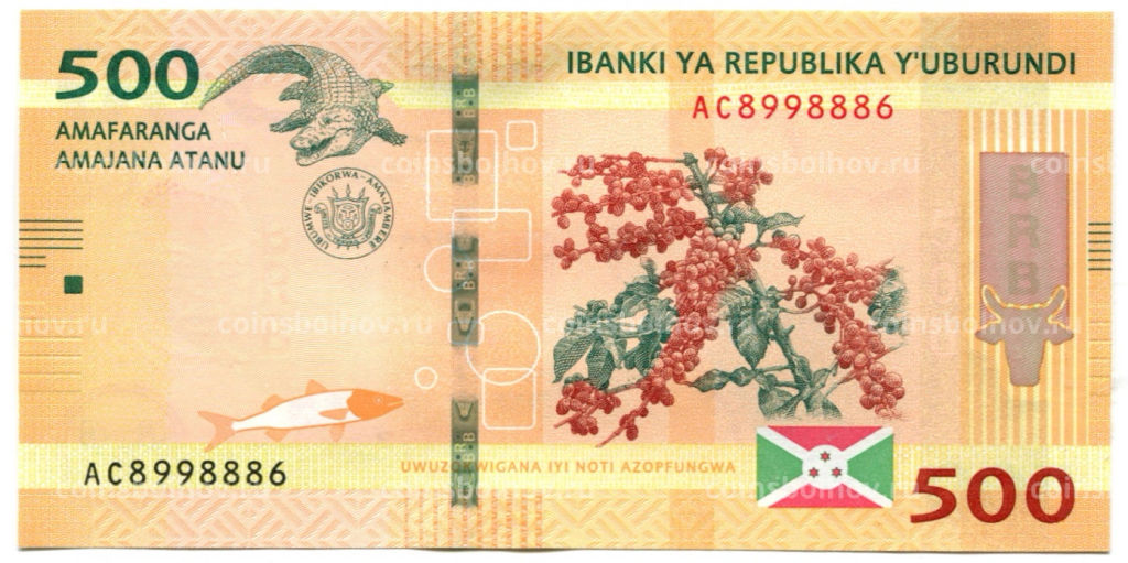 500 франков 2018 года Бурунди