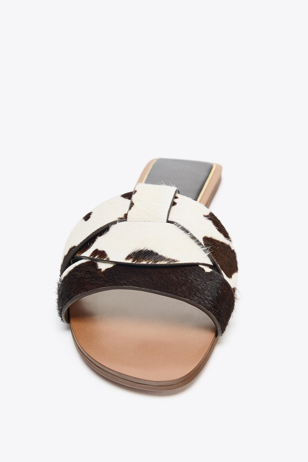 LEATHER FLAT SANDALS - Zara фото 6