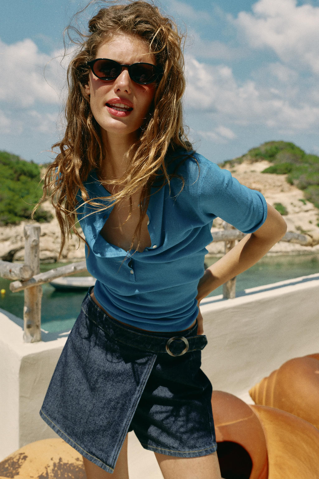 FALDA PANTAL?N Z1975 CRUZADA DENIM HEBILLA / Azul - Zara фото 9