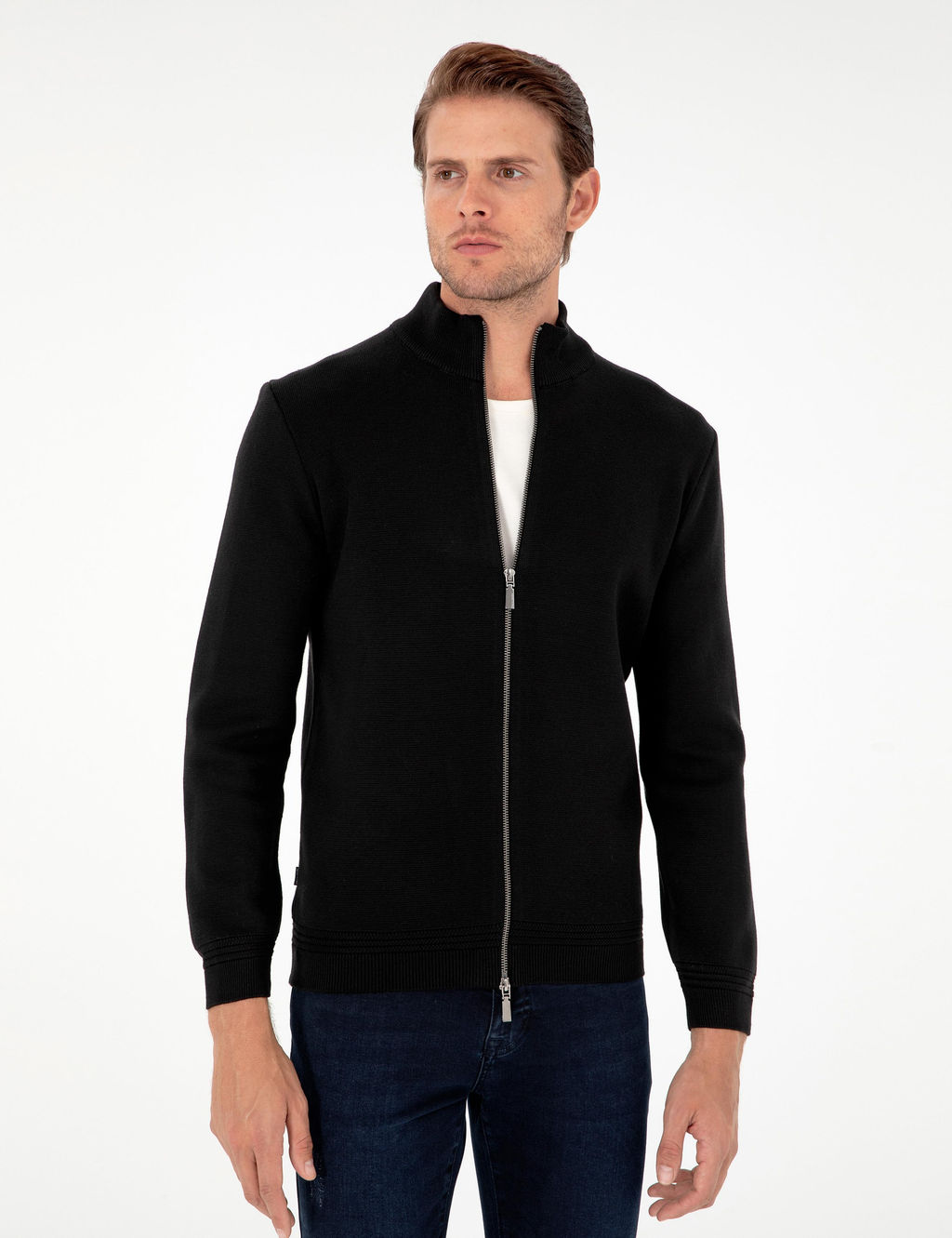 Siyah Regular Fit Fermuarl_ Triko H_rka - Pierre cardin фото 3