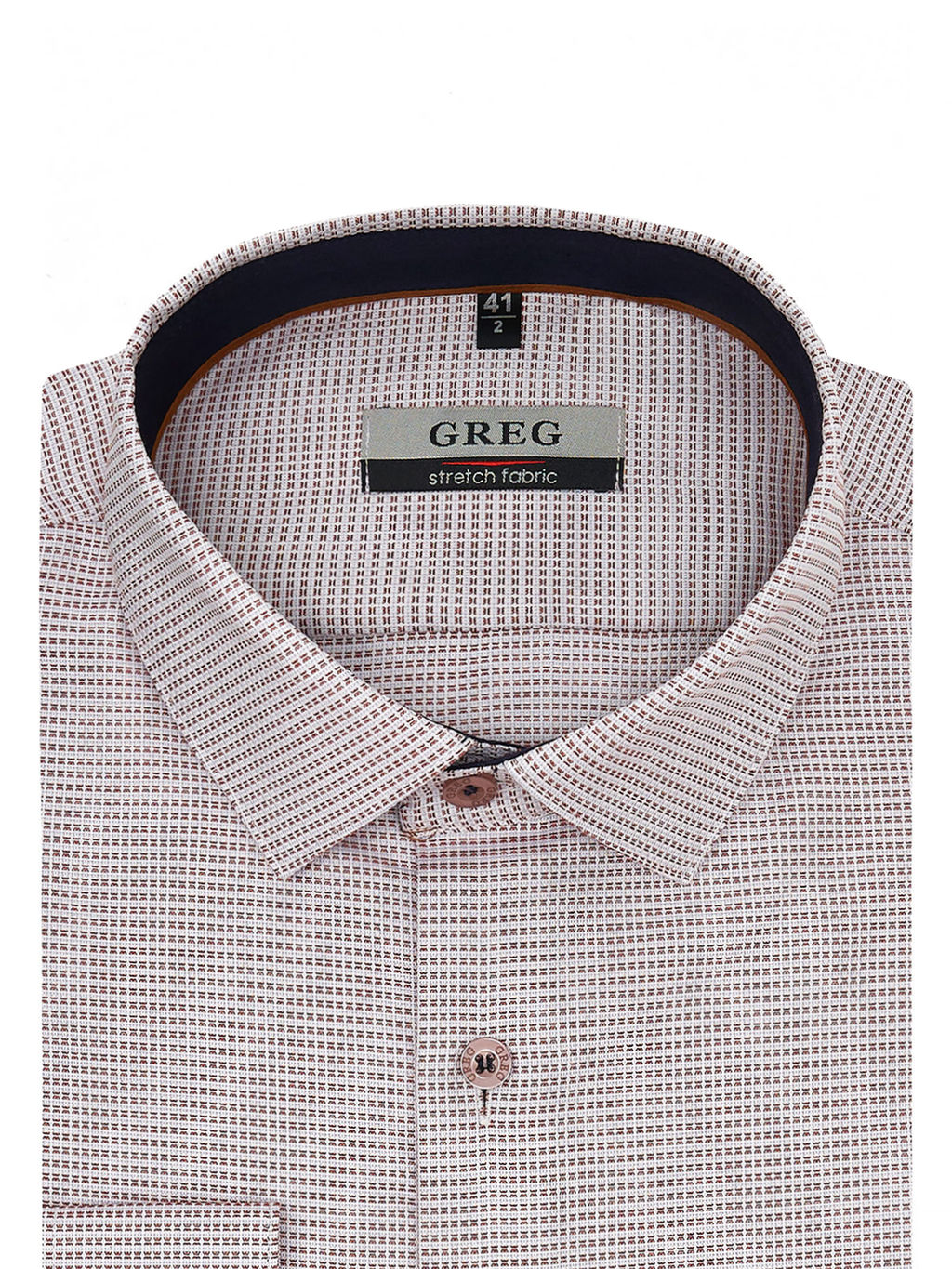 Сорочка мужская длинный рукав GREG S153/237/4453/ZN/P/1p STRETCH  фото 3