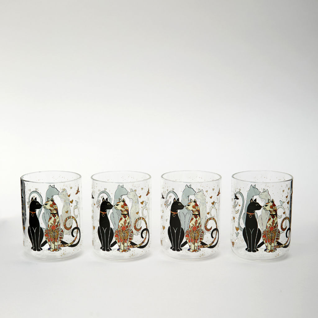 НАБОР СТАКАНОВ ПАРИЖСКИЕ КОТЫ ИЗ 4-Х ШТ. 360 МЛ - Agness фото 2