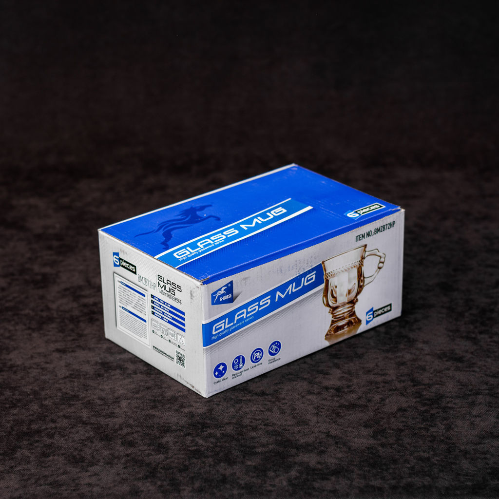 Набор кружек 6 шт 143 мл из цветного ст. на ножке в уп, арт. 72 HP BMZB