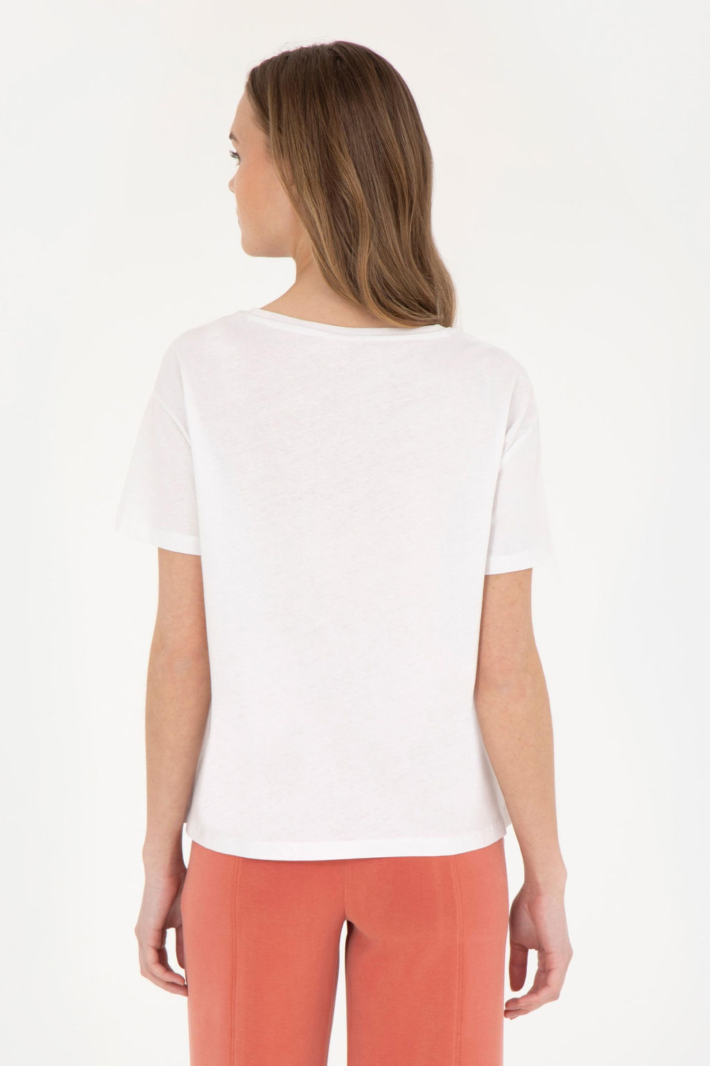 Женская футболка цвета экрю - U.s. polo assn фото 12