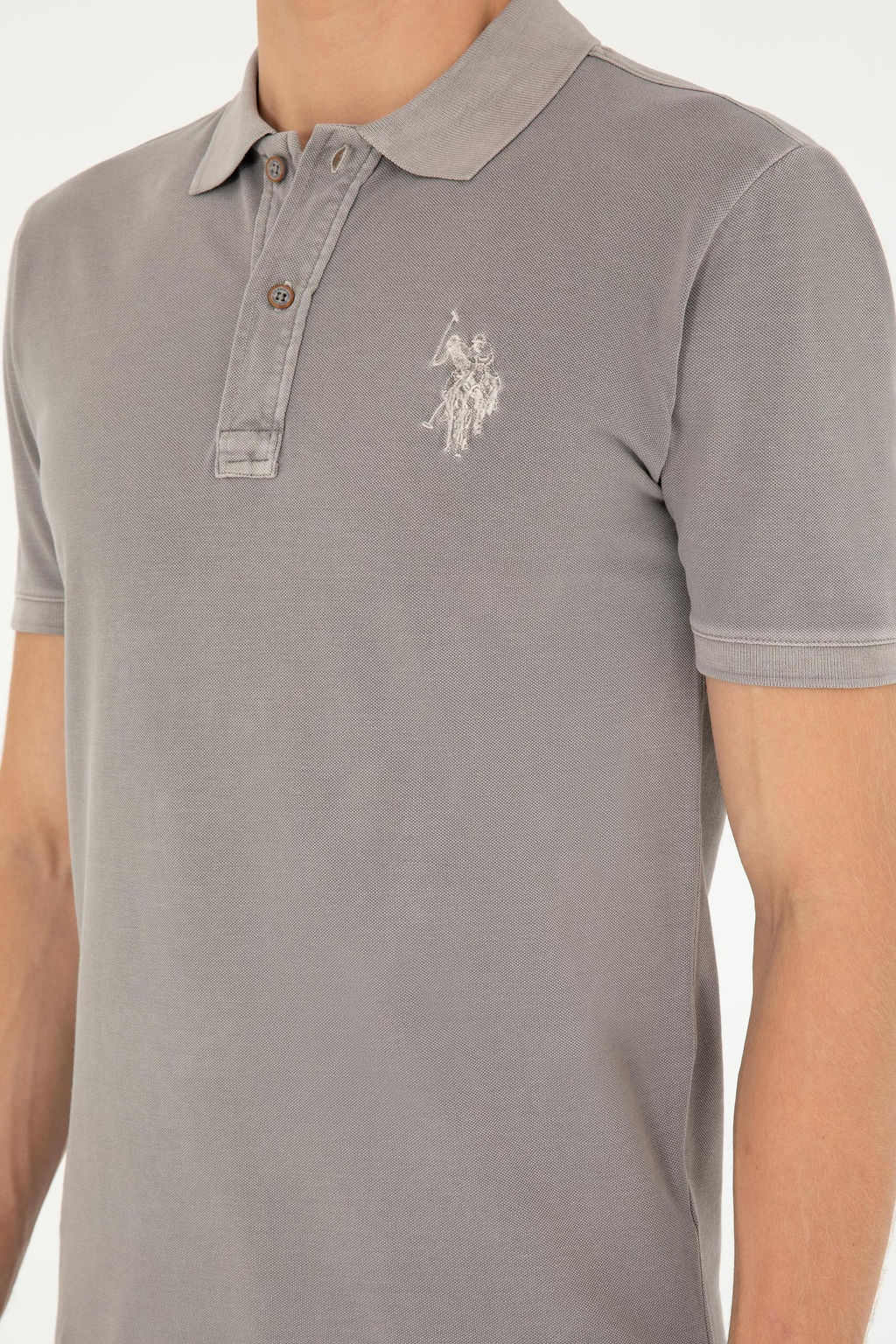 Футболка U.S. Polo Assn темно-серая хлопок  фото 7