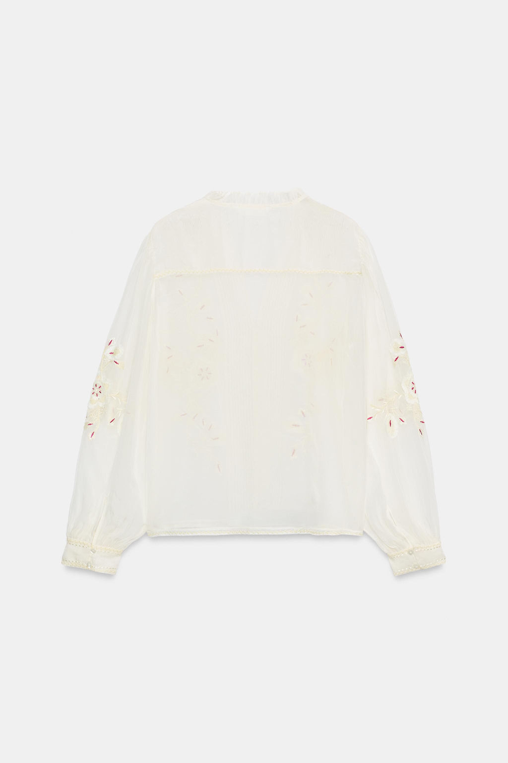 CAMISA ORGANZA BORDADOS ZW COLLECTION / Crudo - Zara фото 5