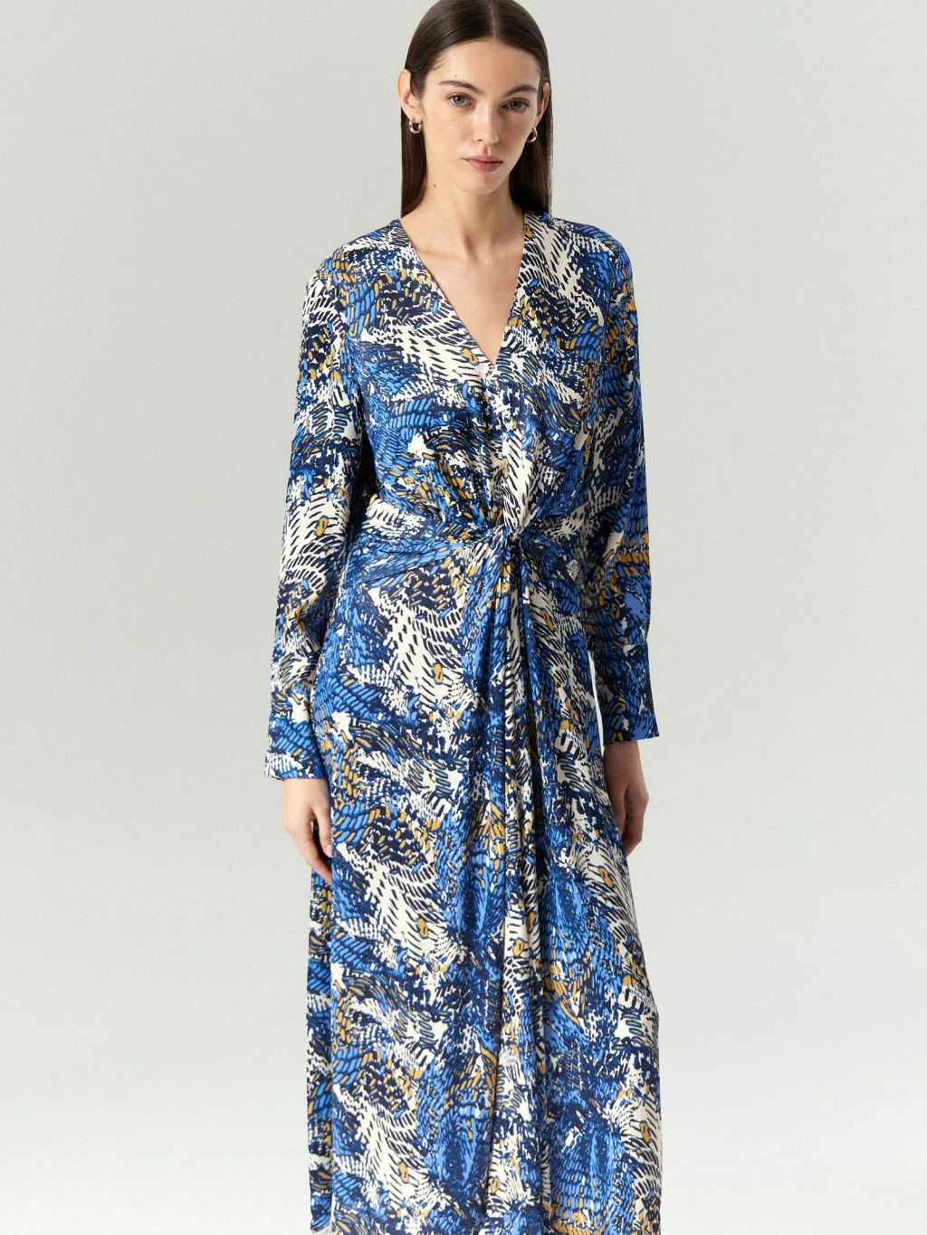 Платье макси из 100% вискозы, PL1625/orbital - Emka фото 3