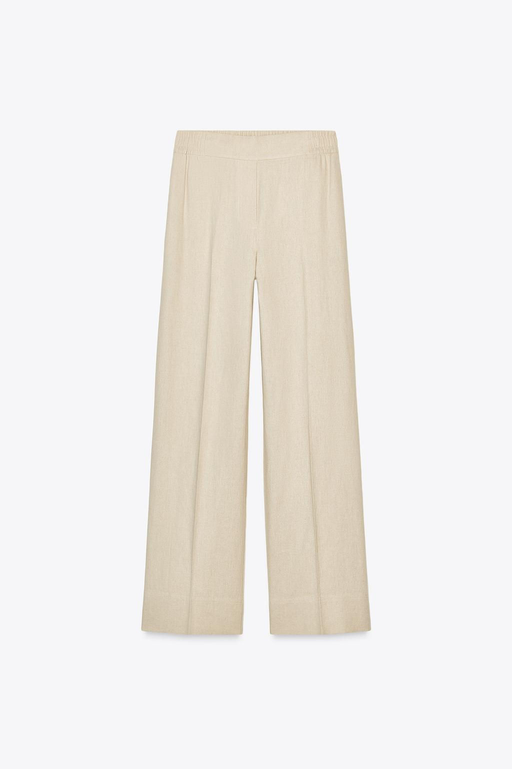 WIDE-LEG LINEN-BLEND TROUSERS - Zara фото 12