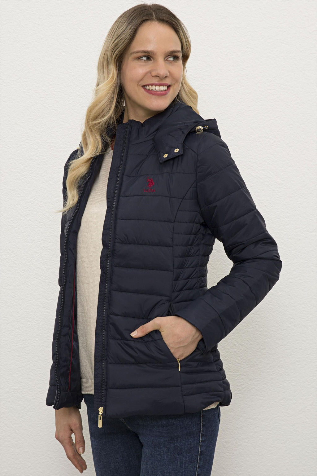 Женское темно-синее пальто Неожиданная скидка в корзине - U.s. polo assn фото 3