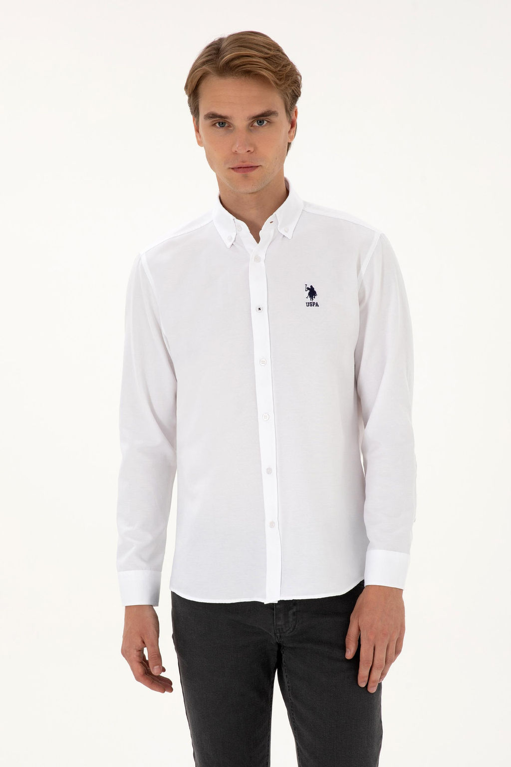 Erkek Beyaz Uzun Kollu Basic G_mlek Sepette S_rpriz _ndirim - U.s. polo assn фото 8