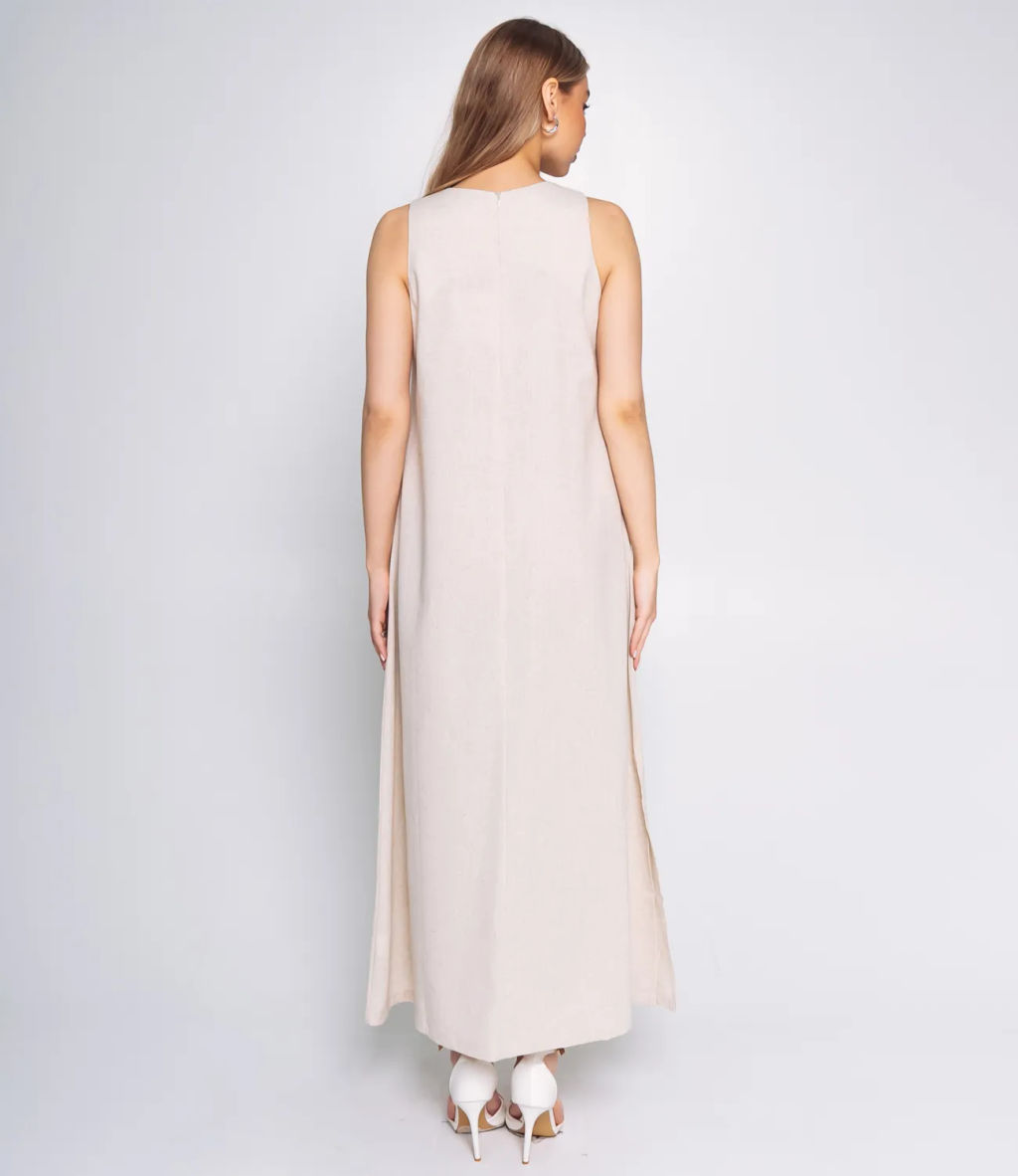 Платье #ОКТ025004, светло-бежевый - Dommod фото 9