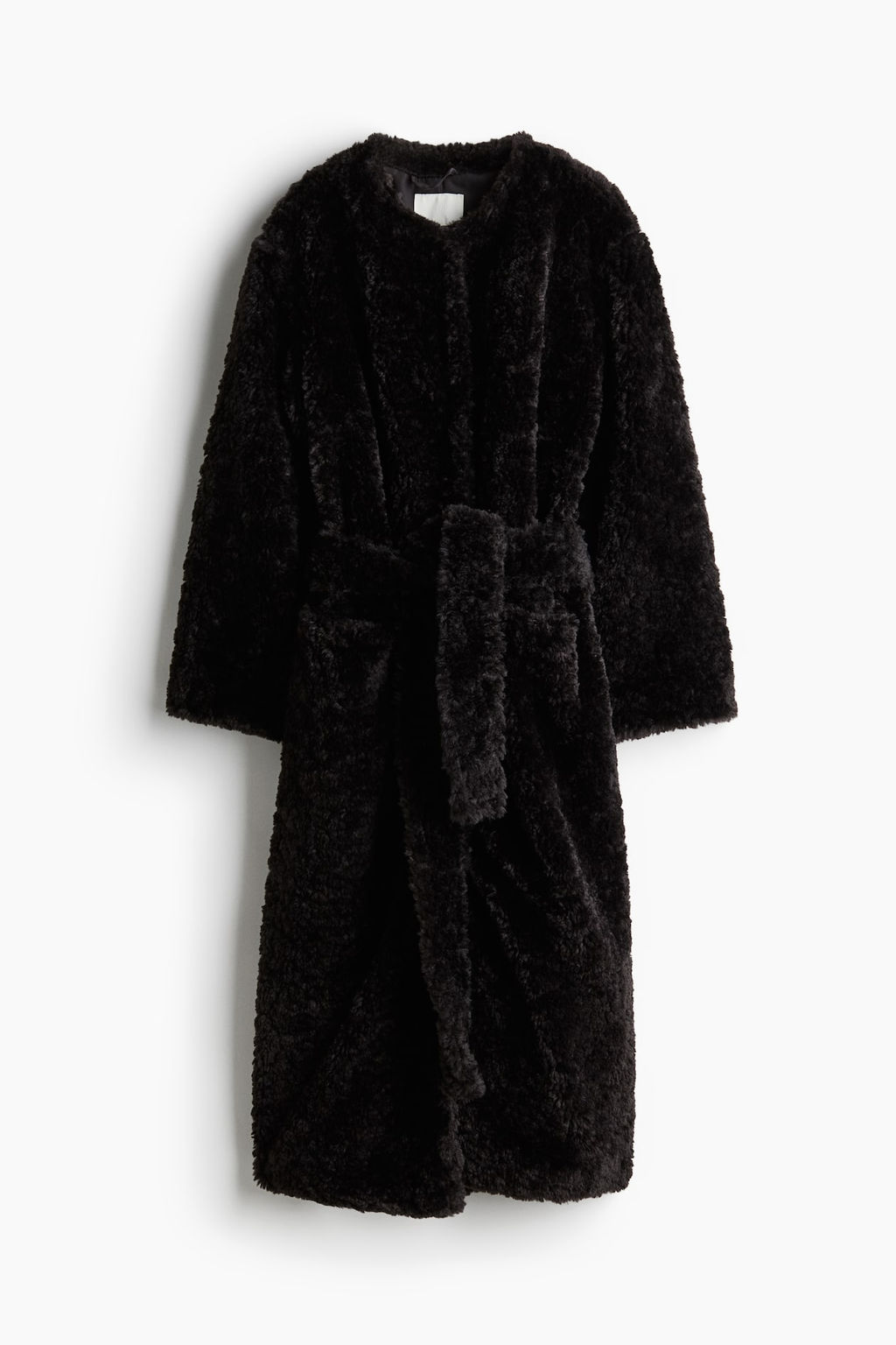 Abrigo efecto pelo con cinturon de anudar - H&m фото 6