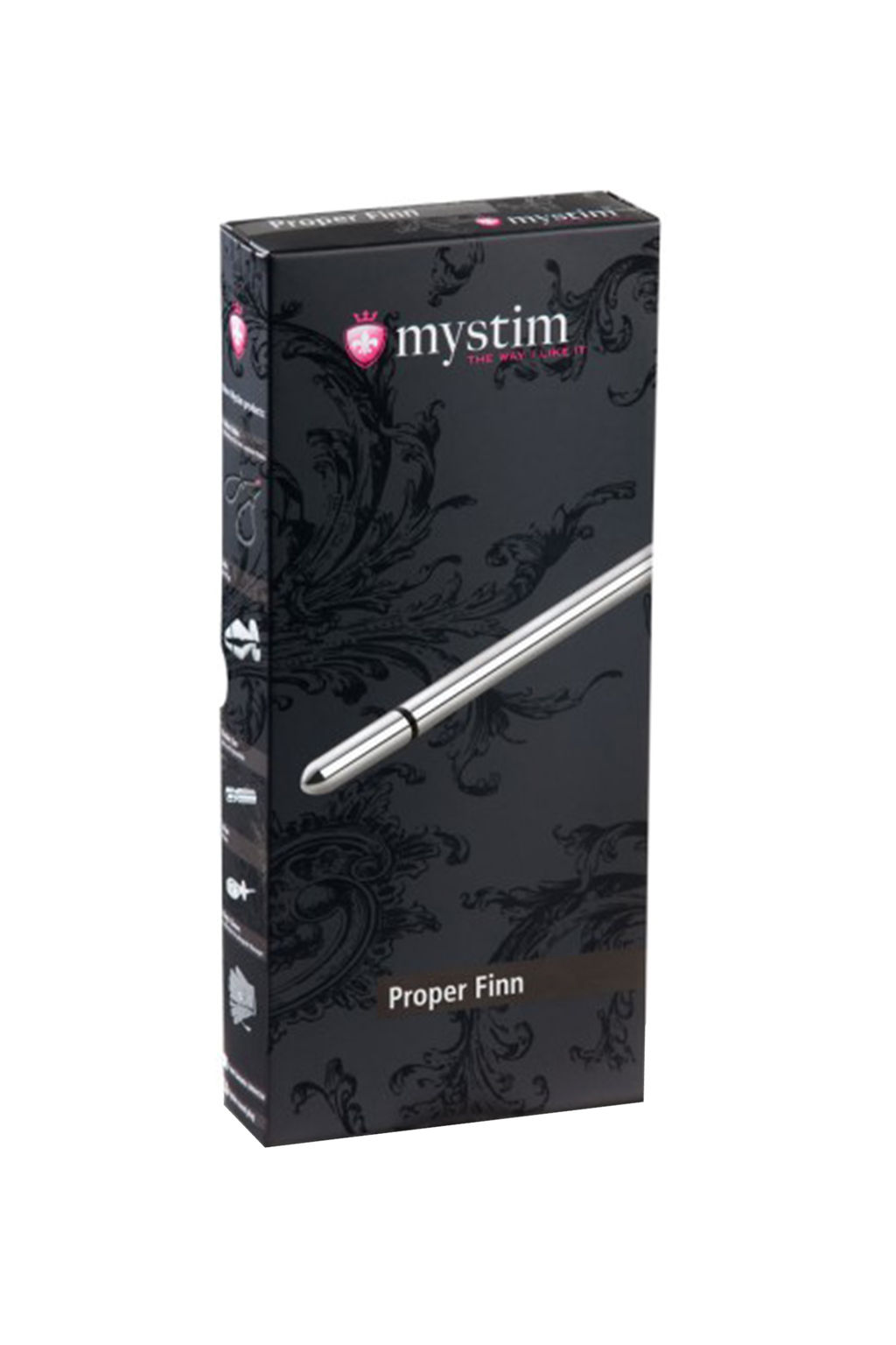 Электростимулятор уретры Mystim Proper Finn, хирургическая сталь, серебряный, 20 см