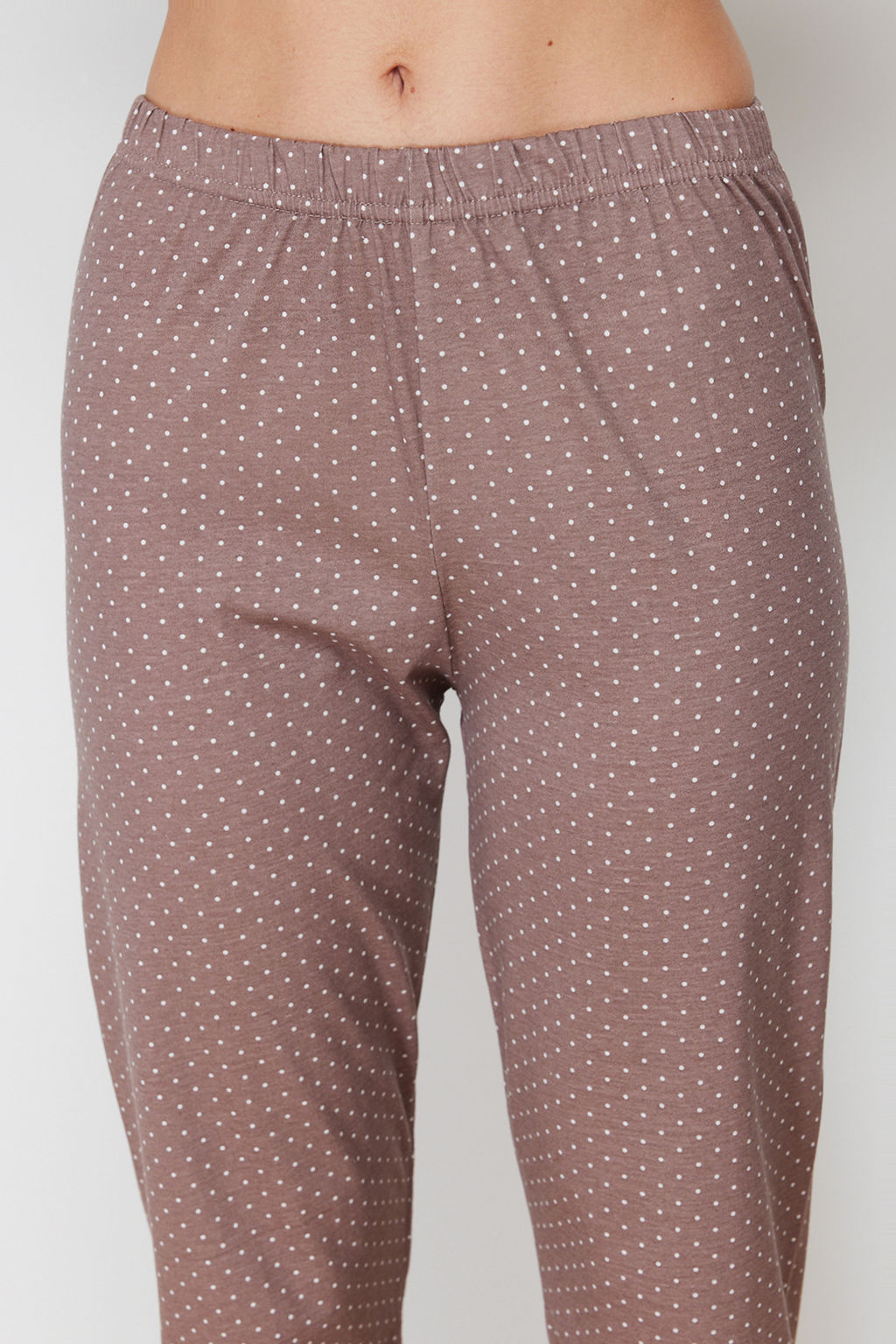 Trendyolmilla Vizon Bask?l? Gomlek-Pantolon Orme Pijama Tak?m? THMSS21PT0876 фото 12