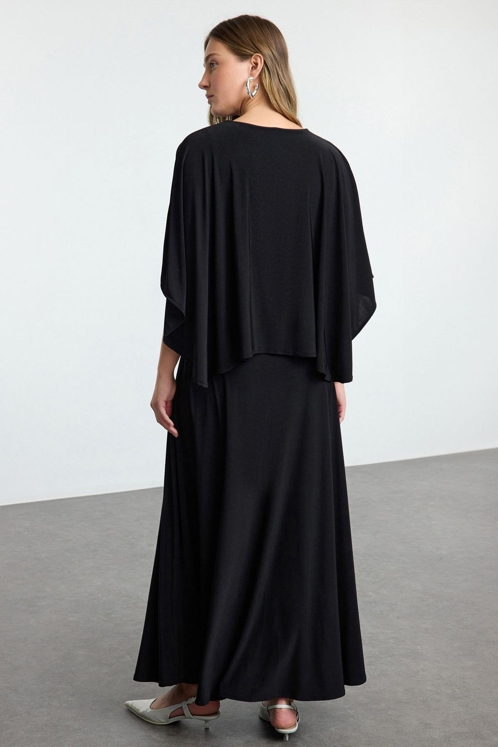 Siyah Relaxed Kal?p Skater Maxi Esnek Orme Elbise TWOAW25EL00464 - Trendyolmilla фото 5