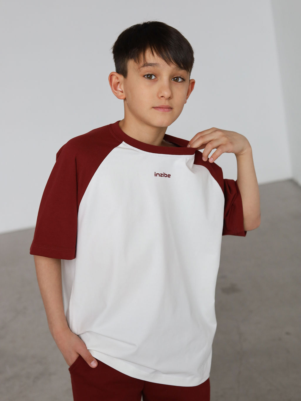 Футболка детская reglan, бордо - Inzibe фото 4