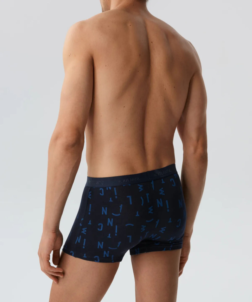 ATLANTIC 3MH-182 Трусы шорты Fashion - набор 3 шт. темно-голубой + голубой + темно-синий  фото 3