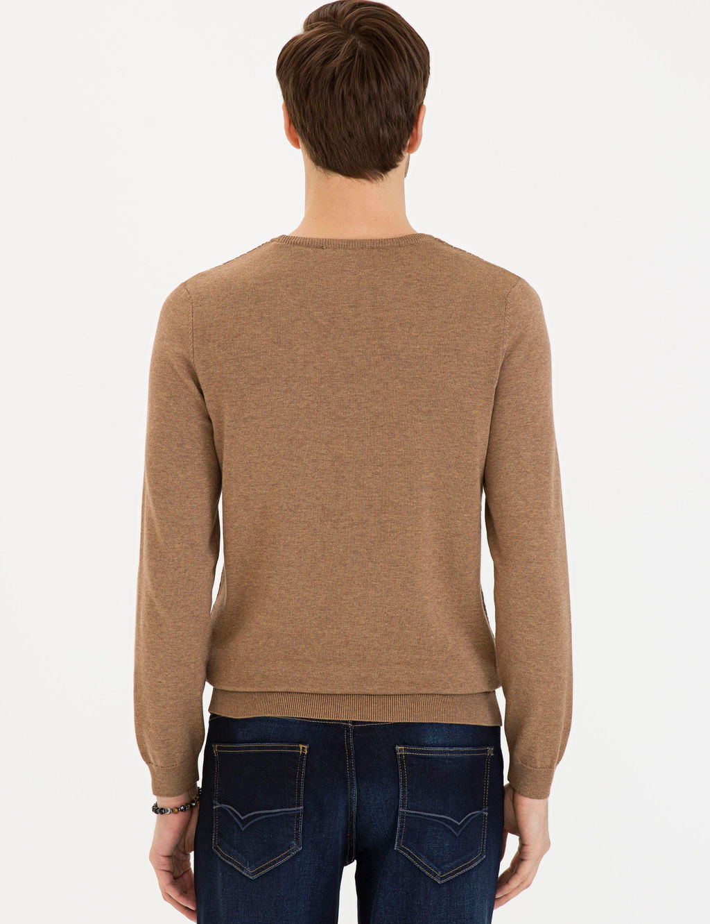 Верблюжий трикотаж приталенного кроя с круглым вырезом - Cacharel фото 4