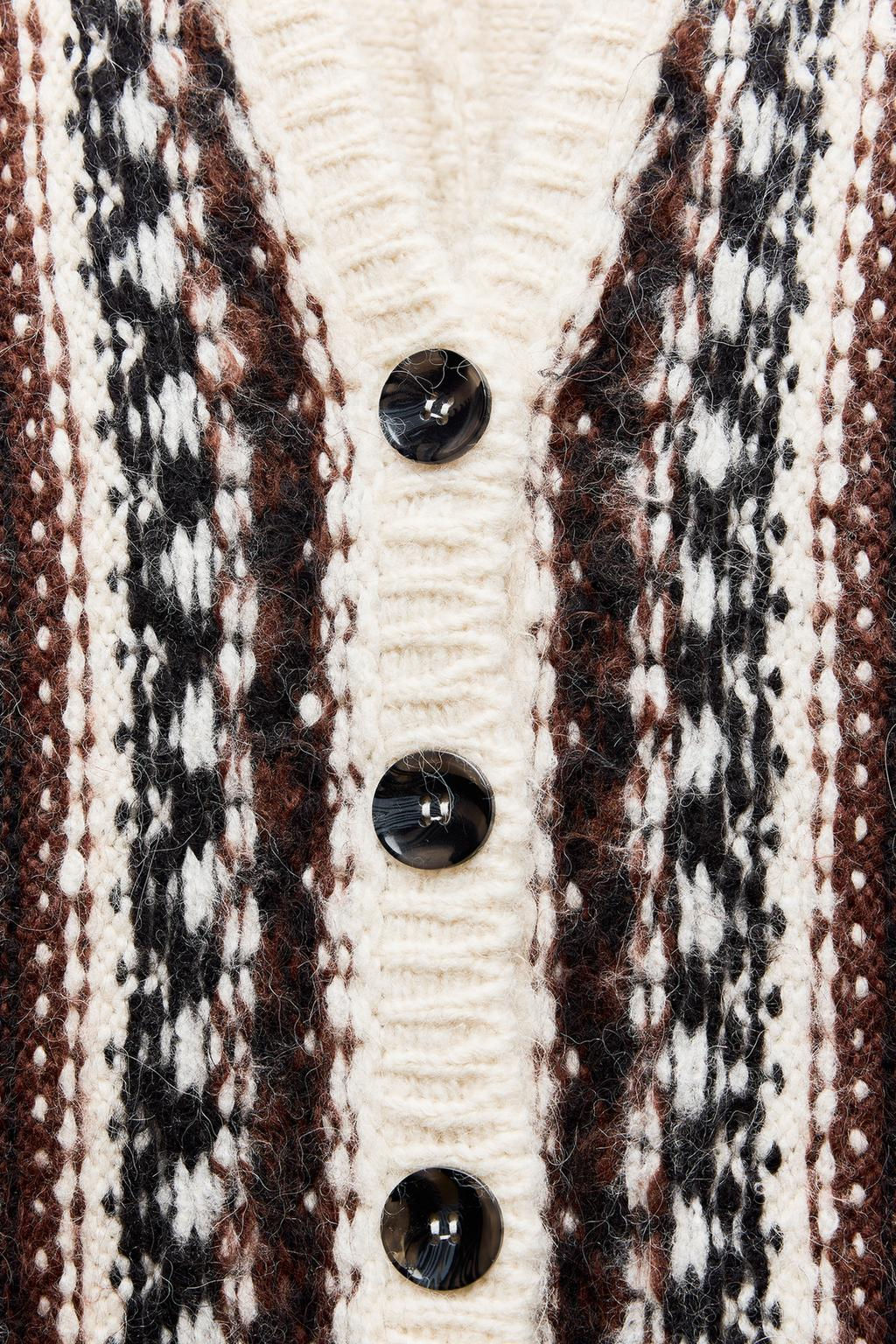 OVERSIZED JACQUARD CARDIGAN - Zara фото 4