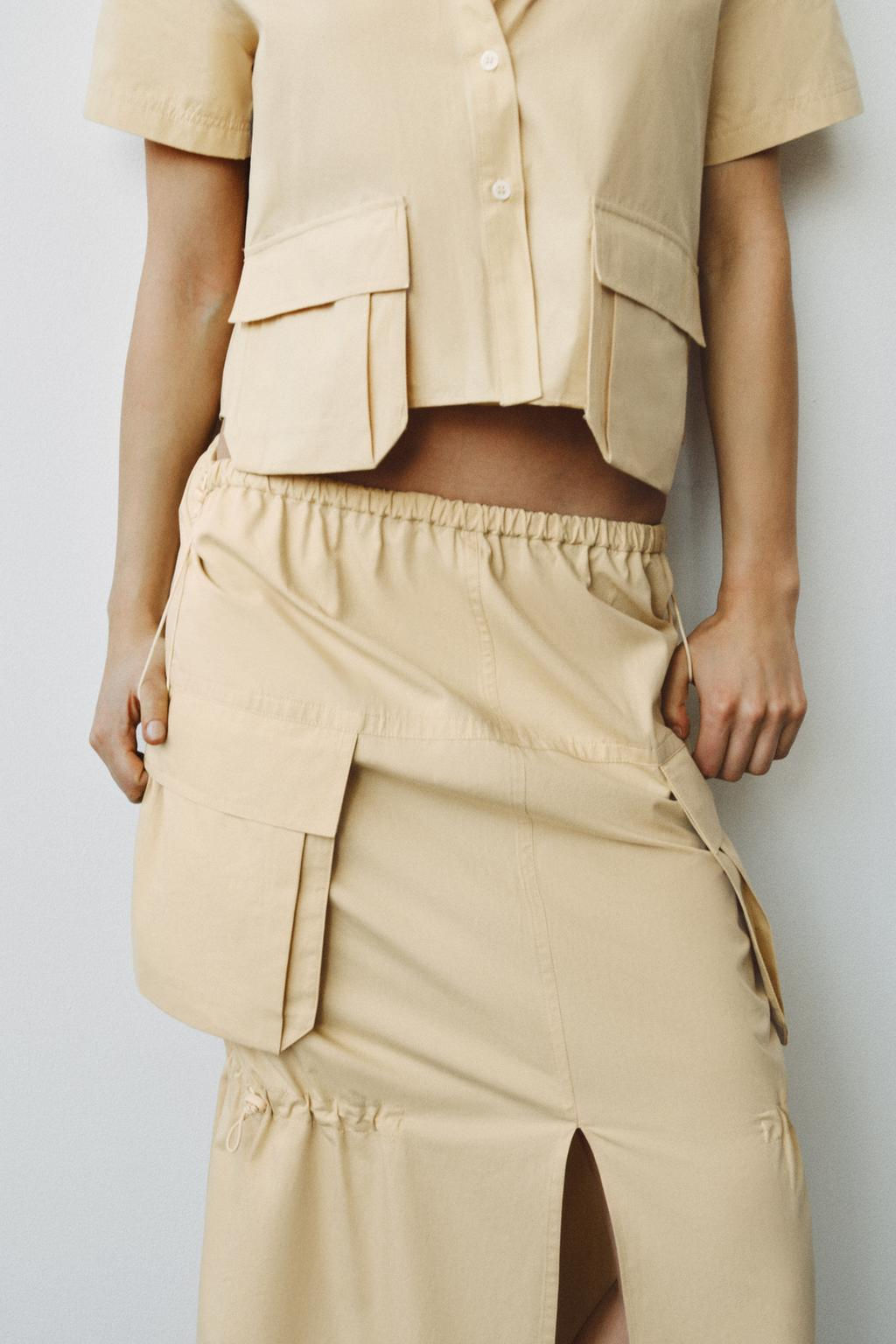 ZW COLLECTION CARGO MIDI SKIRT - Zara фото 4