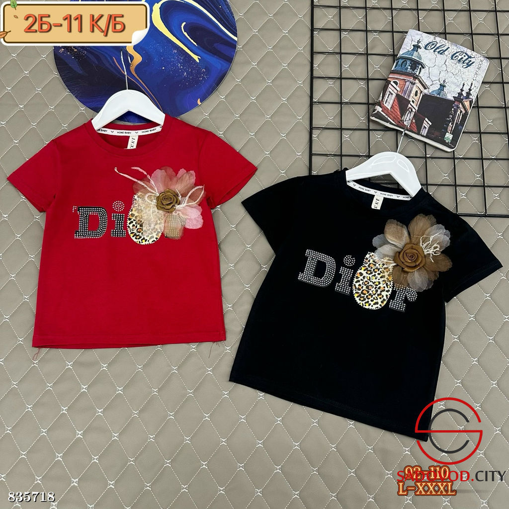 Футболка для девочки с цветком