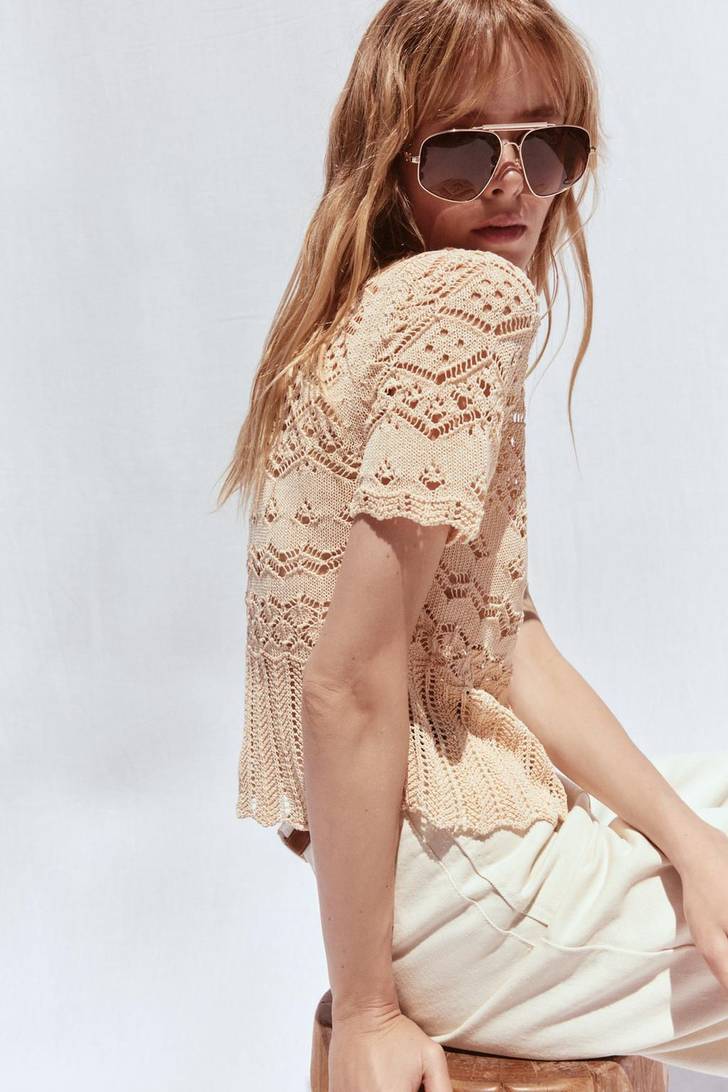 POINTELLE KNIT CARDIGAN - Zara фото 4
