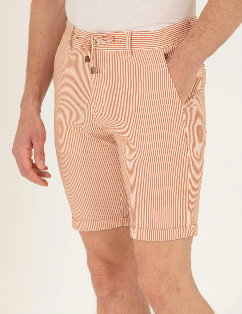 Turuncu Slim Fit Beli Lastikli _izgili _ort - Pierre cardin фото 7