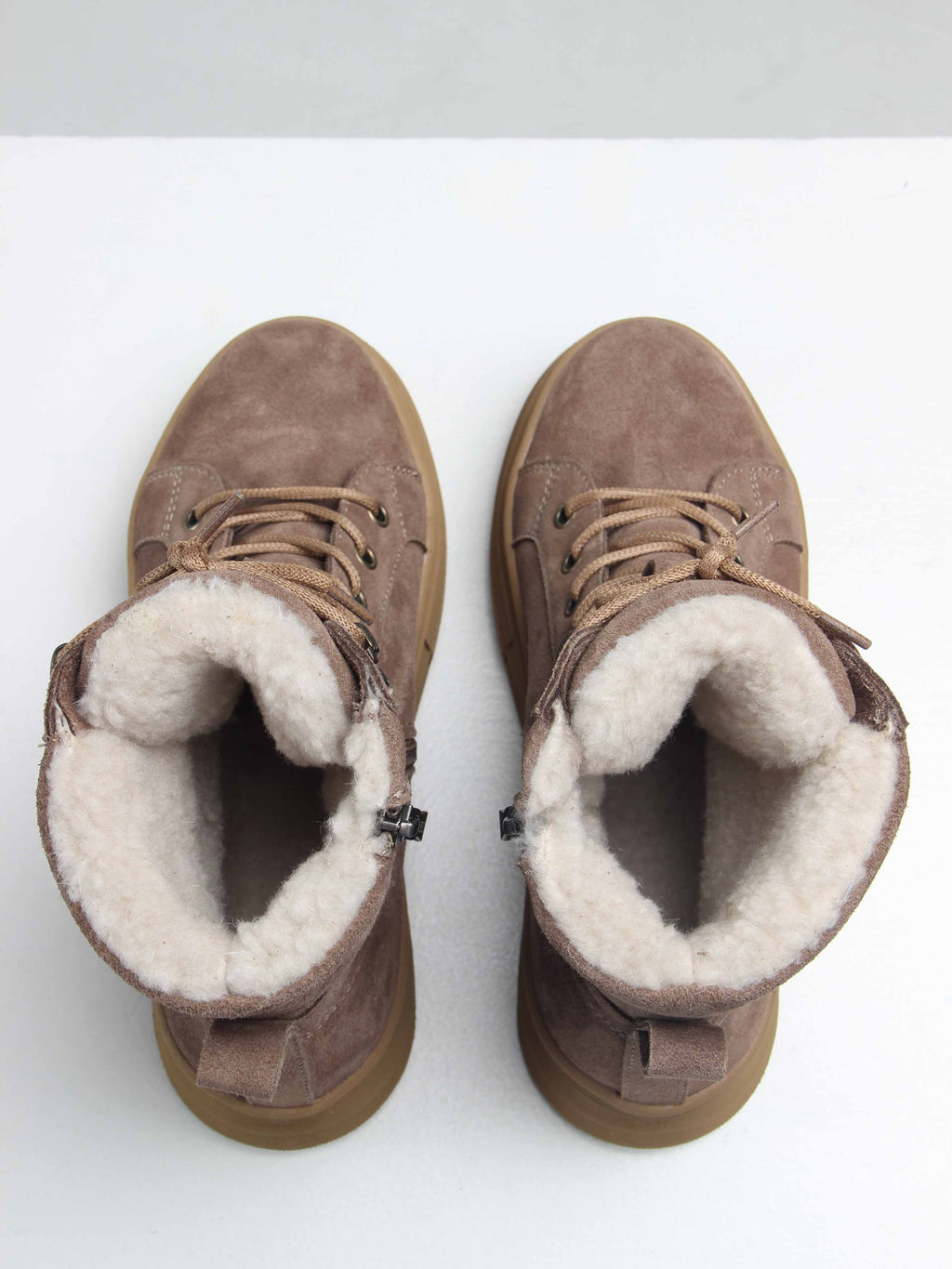 Ботинки 216.warmbr. капучино замша/Байка