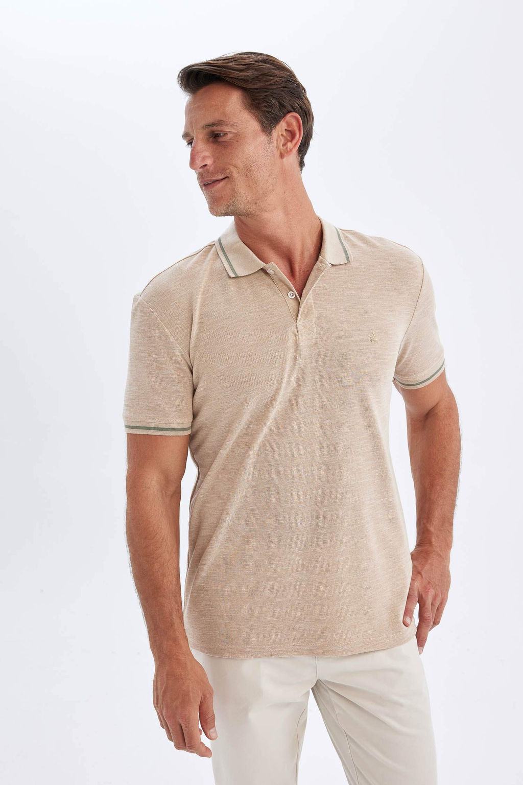 New Regular Fit K?sa Kollu Pike Polo Tisort - Defacto фото 3
