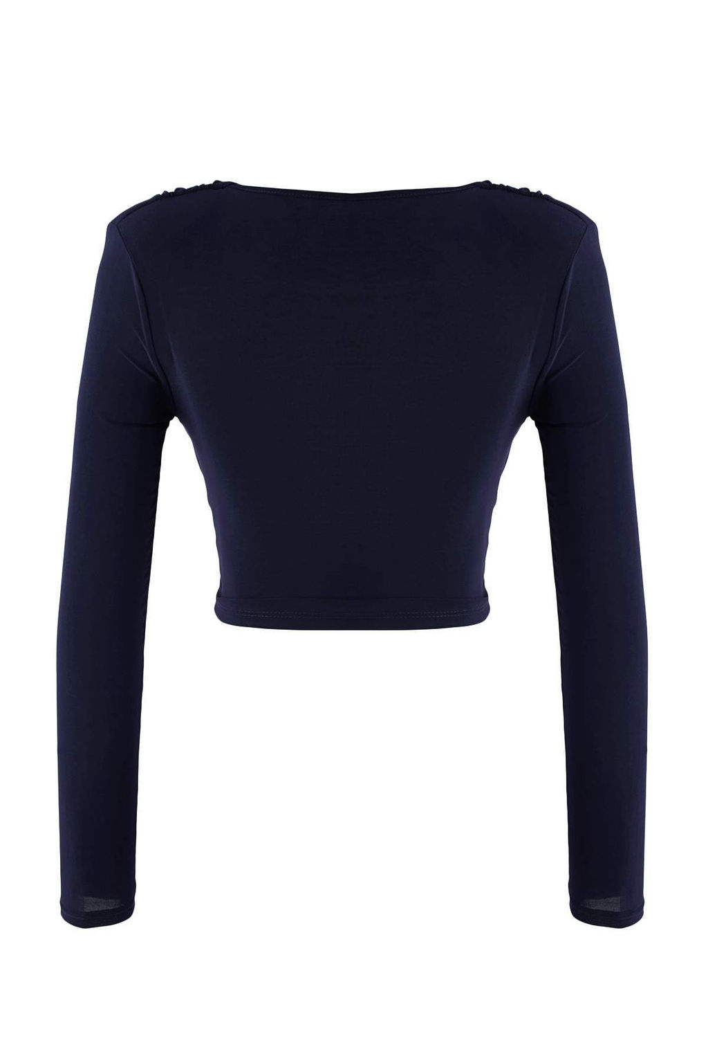 Siyah Toka Detayl? V Yaka Uzun Orme Sandy Party Bluz TPRAW26BZ00063 - Trendyolmilla фото 12