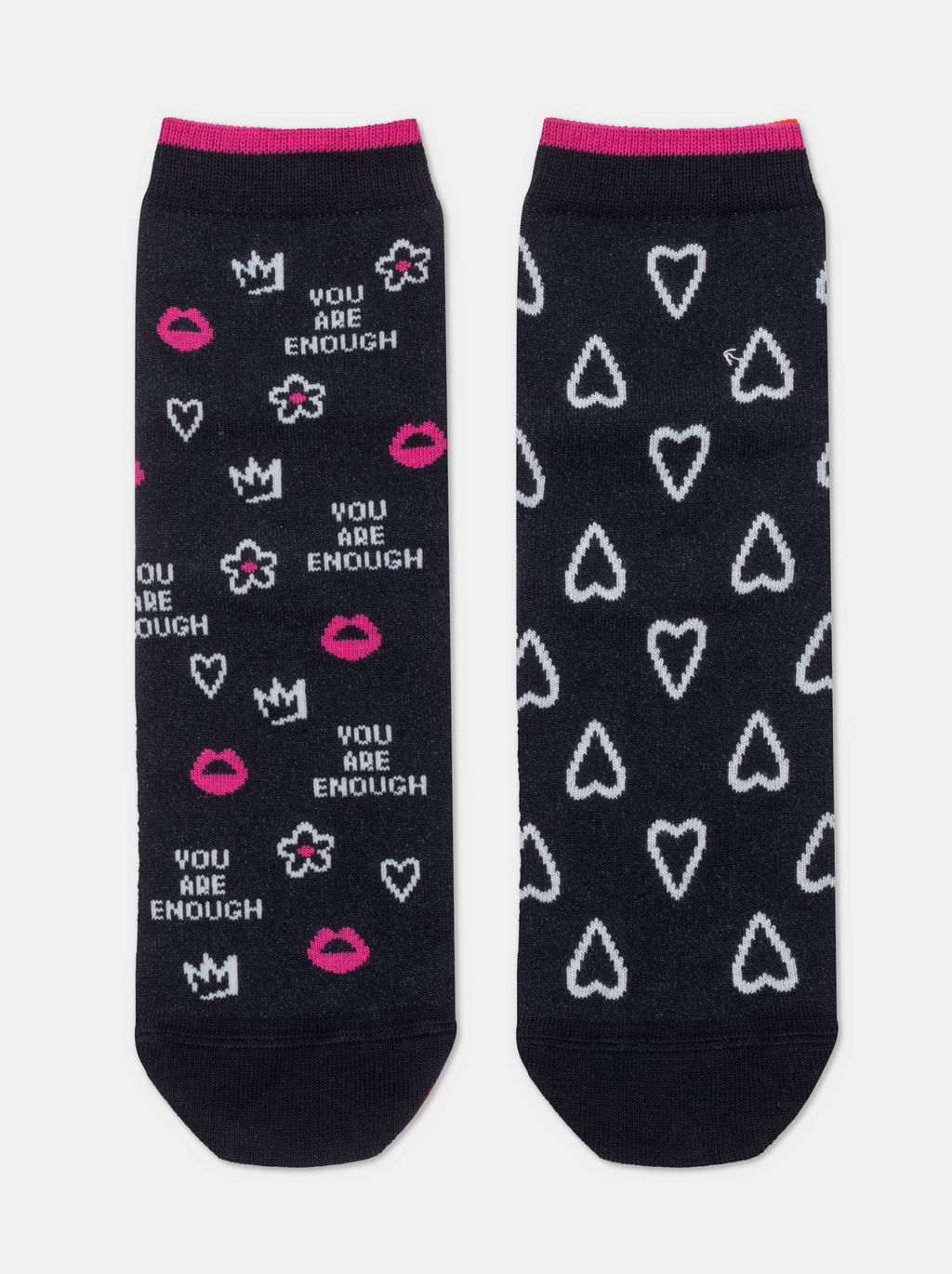 Цена за 2 пары. Носки Классические CONTE Хлопковые носки с рисунками you are enough темно-синий - Conte elegant фото 4