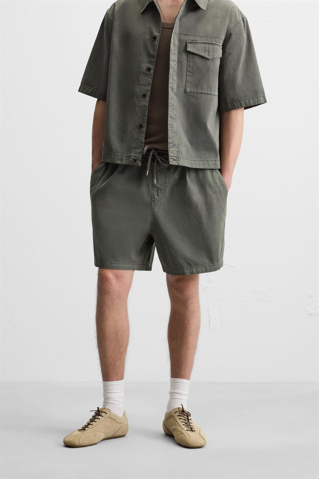 WASHED RELAXED FIT BERMUDA SHORTS - Zara фото 12