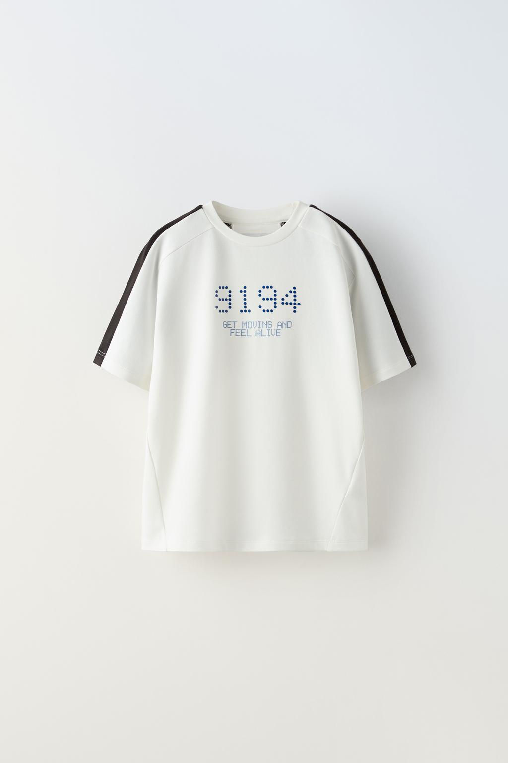 SPORTY T-SHIRT WITH TEXTURED NUMBERS - Zara фото 4