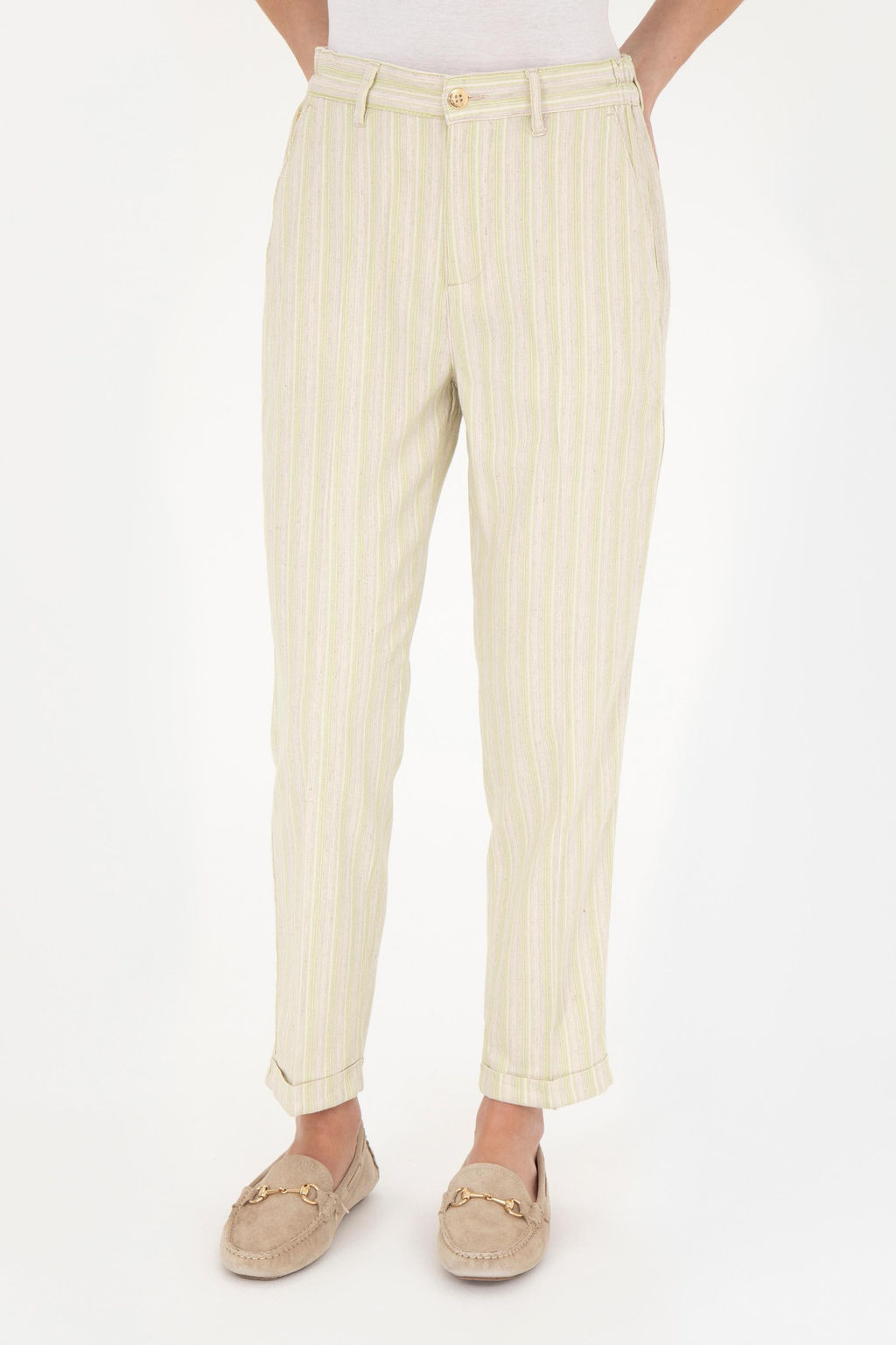 Женские брюки из плотной ткани фисташкового цвета - U.s. polo assn фото 2