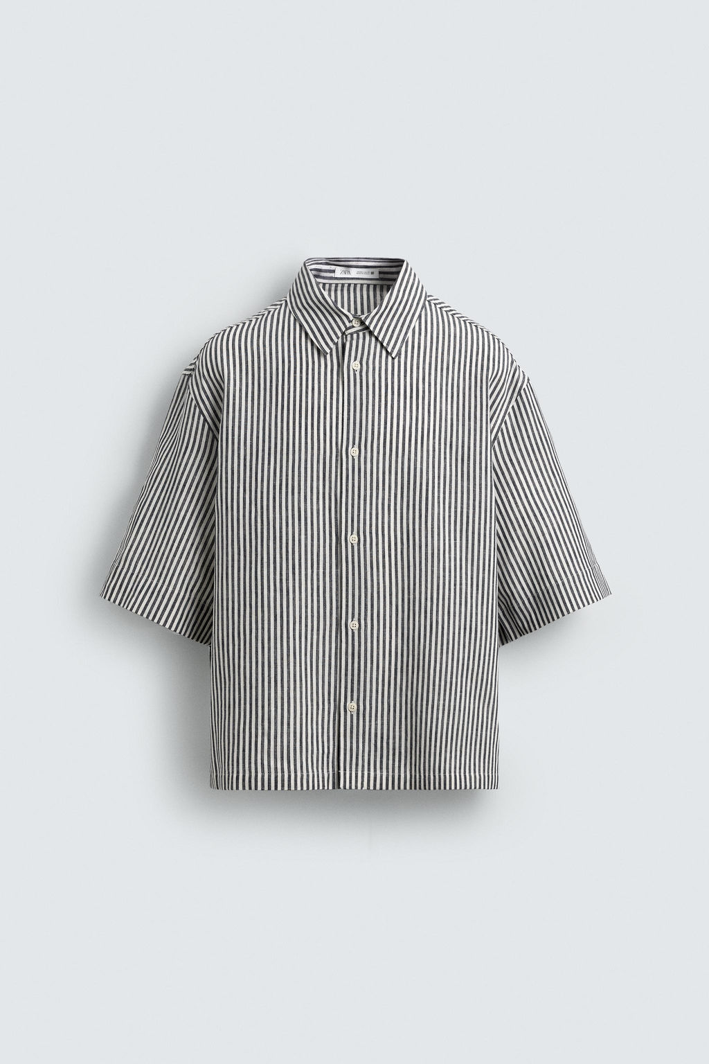 CAMISA RELAXED FIT RAYAS / ?ndigo - Zara фото 8