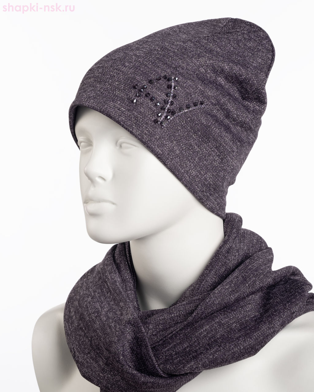 053к СП Комплект женский флис (колпак+снуд) (56-58)