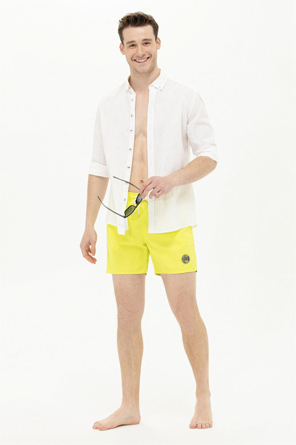 U. S. Polo Assn Мужские неоново-желтые шорты для плавания - U.s. polo assn фото 6